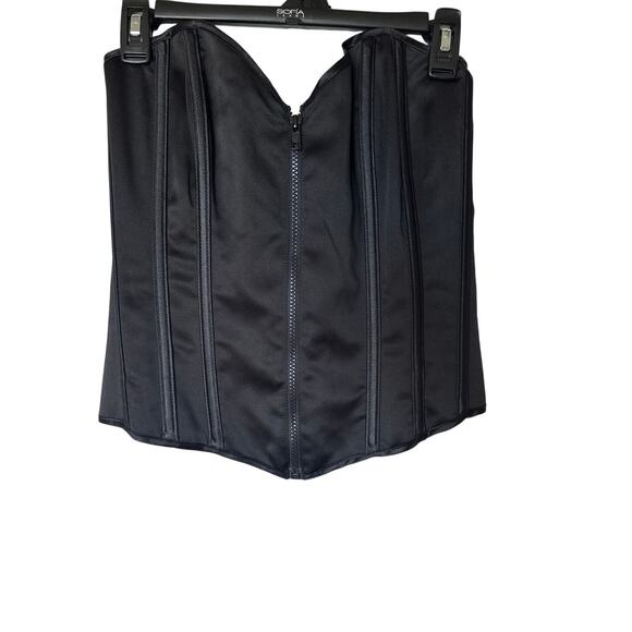 Shirley of Hollywood🌿Sexy Black Corset Bustier Lace-Up Back Gothic Corset - Picture 1 of 11